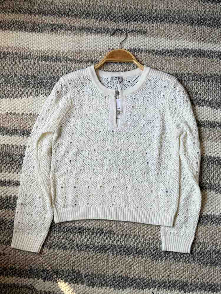 Chanel Cotton Crochet Knit Sweater