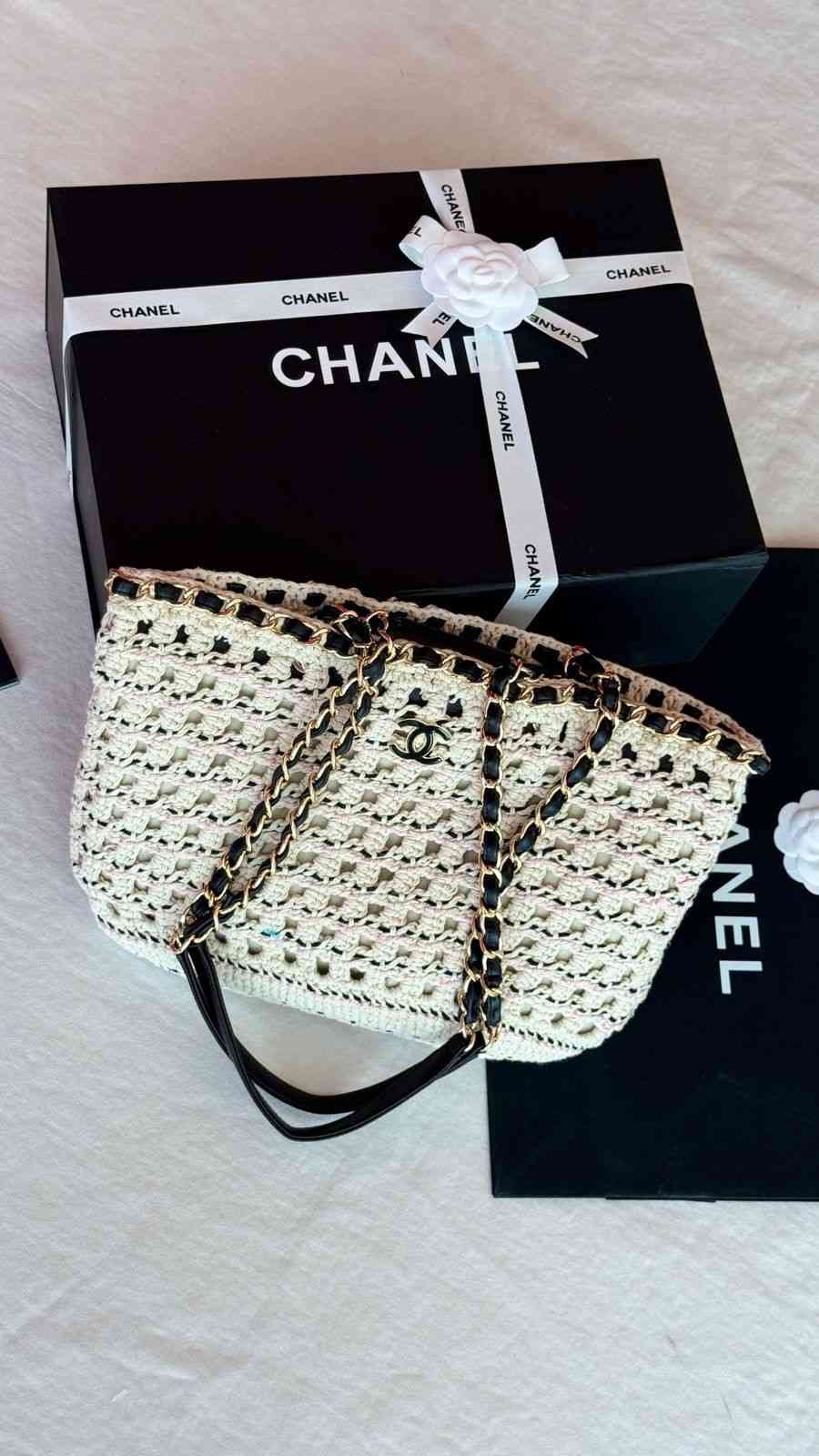 Chanel Cotton Crochet Tote Bag